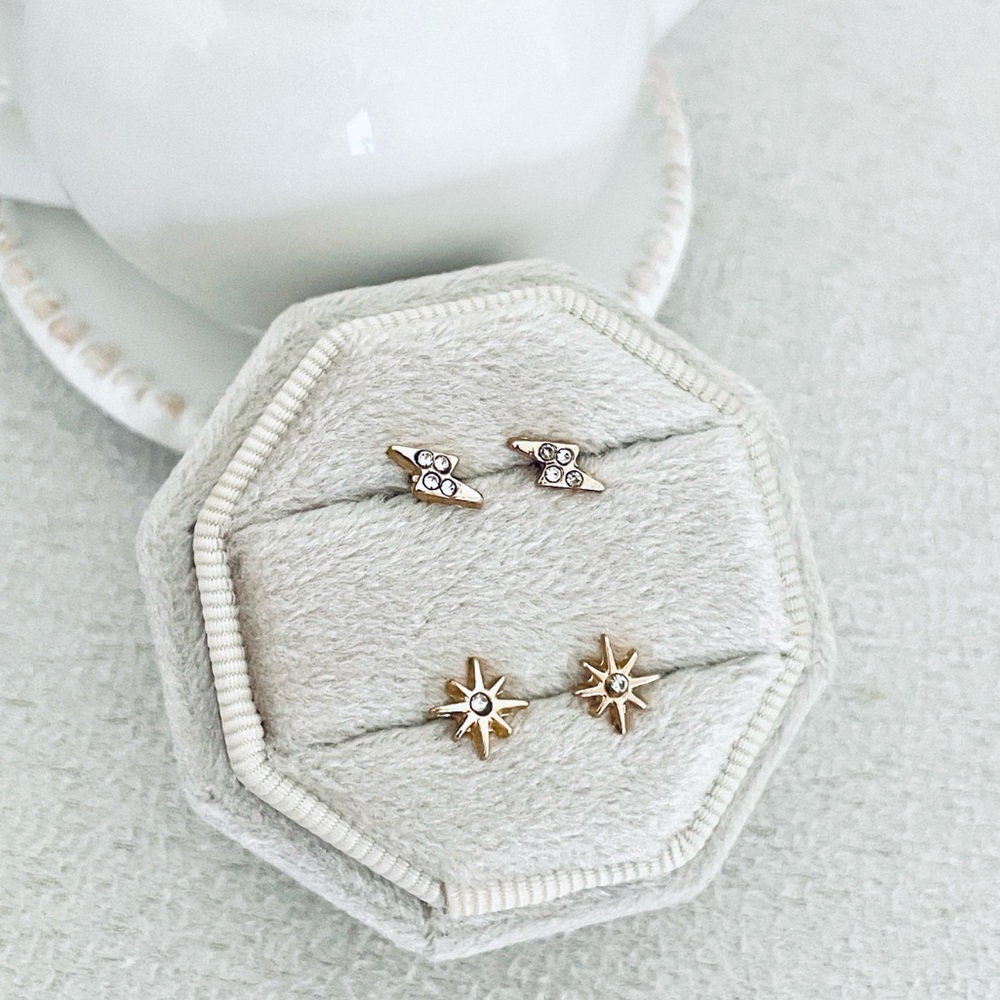 Thunderbolt + star earrings